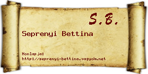 Seprenyi Bettina névjegykártya